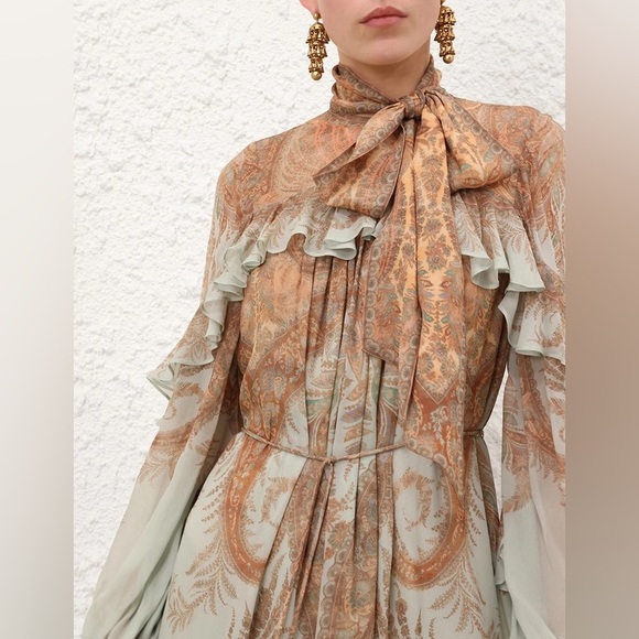 Zimmermann Memento Flutter Midi Dress - Picture 2 of 11